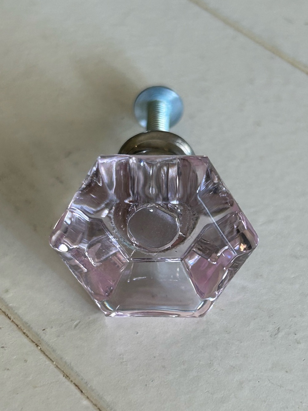 World Market Pink Acrylic Cabinet Dresser Drawer Knob ~ 1